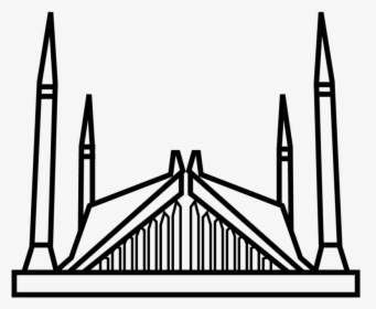 Faisal Mosque Clipart Black And White, HD Png Download, Transparent PNG