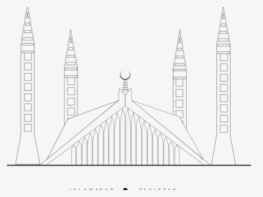 Drawing Of Faisal Masjid, HD Png Download, Transparent PNG