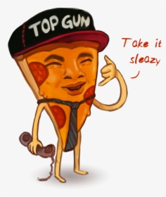 Image - Cartoon Pizza With Top Hat, HD Png Download, Transparent PNG