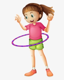 Exercising Clipart Hula Hoop - Girl Playing Baseball Clipart, HD Png Download, Transparent PNG
