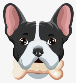 French Bulldog Messages Sticker-3 - Frenchie Dog Cartoon Png, Transparent Png, Transparent PNG