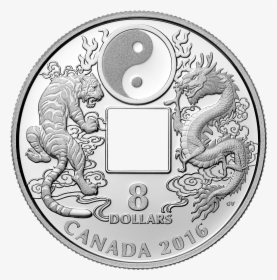 Canada 2016 Silver $8 Yin-yang Coin Reverse - 8 Dollar Canadian Coin, HD Png Download, Transparent PNG