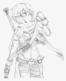 Sinon Gun Gale By Pikarty10 - Line Art, HD Png Download, Transparent PNG