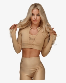 Women’s Long Sleeve Crop Top Warm Sand - Girl, HD Png Download, Transparent PNG