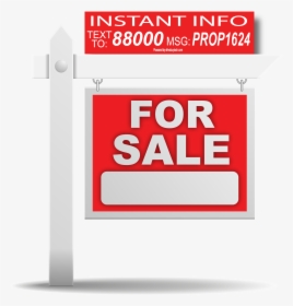 Real Estate For Sale Sign With Text Message Code Rider - Sale Sign Png, Transparent Png, Transparent PNG