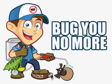 Bug You No More Man - Pest Control Cartoon Logo, HD Png Download, Transparent PNG
