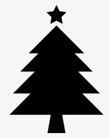 Christmas Tree With Star - Silhouette Christmas Tree Clipart, HD Png Download, Transparent PNG