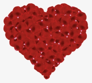 Rose Heart Png Free Transparent Background - Rose Petals Heart Transparent, Png Download, Transparent PNG
