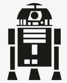 R2 D2 C 3po Star Wars Silhouette Stencil - Star Wars Droid Silhouette, HD Png Download, Transparent PNG
