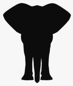 Africa, Animal, Asia, Elephant, Mammal, Pachyderm - Elephant Silhouette Front View, HD Png Download, Transparent PNG