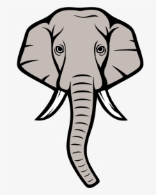 Asian Elephant Face Drawing , Png Download - Easy Elephant Head Drawing, Transparent Png, Transparent PNG