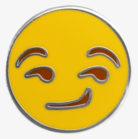 Smirk Emoji Pin - Smiley, HD Png Download, Transparent PNG