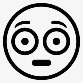 Flushed Face Emoji Png - Flushed Face Emoji Black And White, Transparent Png, Transparent PNG