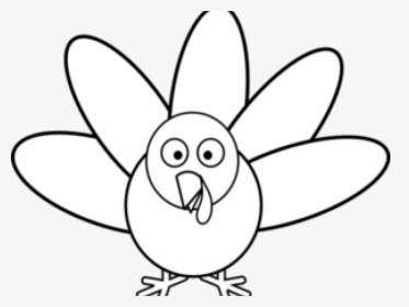 Turkey Clipart Feather - Clip Art Turkey Drawing Black And White, HD Png Download, Transparent PNG