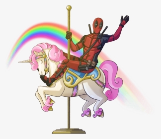 Deadpool Riding Unicorn Clipart , Png Download - Deadpool 2 Unicorn Gif Gifs, Transparent Png, Transparent PNG
