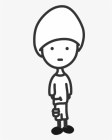 Quiet Boy Black White Line Art Drawing Scalable Vector - Line Pictures Of A Boy, HD Png Download, Transparent PNG