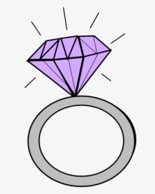 Diamond Clip Art Cartoon - Cartoon Engagement Ring, HD Png Download, Transparent PNG