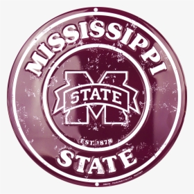 Mississippi State Embossed Metal Circular Sign - Mississippi State University, HD Png Download, Transparent PNG