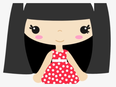 Doll Clipart Graduation - Girl Black Hair Clipart, HD Png Download, Transparent PNG