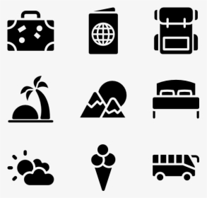 Automotive Decal,font,black And White,line Art,icon - Travel Icons Vector Png, Transparent Png, Transparent PNG