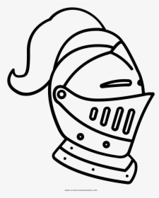 Knight Helmet Coloring Page - Transparent Knight Helmet Clipart, HD Png Download, Transparent PNG