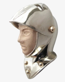 Gold & Enamel Knight Helmet Pendant By Gandsco On Ruby - Bronze Sculpture, HD Png Download, Transparent PNG