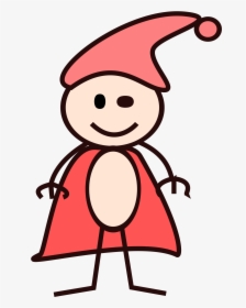 Stick Boy In A Red Cape With Red Hat Clip Arts - Stick Boy Png, Transparent Png, Transparent PNG