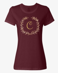 Unique Personalized Custom Name Initial Golden Wreath - T-shirt, HD Png Download, Transparent PNG