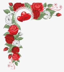 Transparent Heart Borders Png - Hearts And Flowers Border, Png Download, Transparent PNG