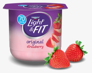 Strawberry Nonfat Yogurt - Light And Fit Yogurt, HD Png Download, Transparent PNG