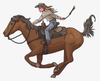 Clip Art Cowgirl Riding Horse, HD Png Download, Transparent PNG