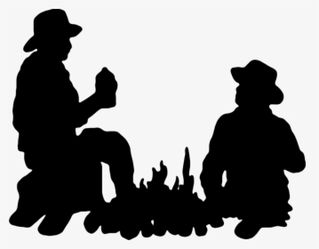 Silhouette Cowboy Clip Art - Camp Fire Png Silhouette, Transparent Png, Transparent PNG