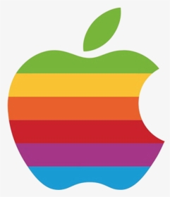 Old Original Apple Logo Retro Rainbow - Logo Apple, HD Png Download, Transparent PNG