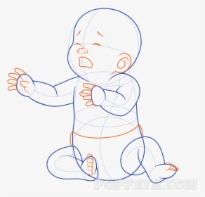 Drawing Of A Baby Crying, HD Png Download, Transparent PNG