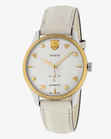 Gucci G-timeless 40mm White And Gold Watch Face - Gucci G Timeless Automatic Silver, HD Png Download, Transparent PNG