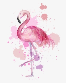 Flamingo Painting Wall Art Sticker - Flamingo Paint Pink Png, Transparent Png, Transparent PNG