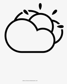 Partly Cloudy Coloring Page - Rain Coloring, HD Png Download, Transparent PNG