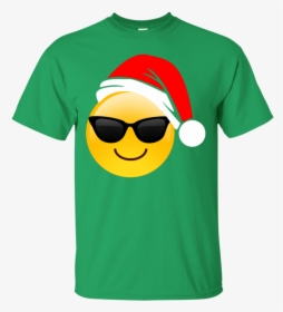 Emoji Christmas Shirt Cool Sunglasses Santa Hat Family - New Kids On The Block Hangin Tough Shirt, HD Png Download, Transparent PNG