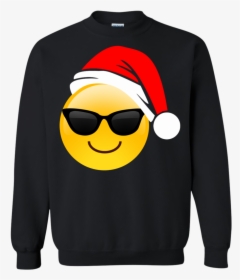 Emoji Christmas Shirt Cool Sunglasses Santa Hat Family - Like Father Like Daughter Png, Transparent Png, Transparent PNG