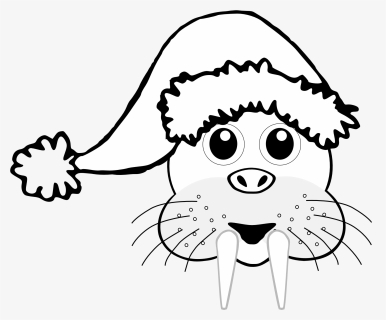Walrus Clip Art Walrus Clipart Fans - Christmas Clipart Black And White, HD Png Download, Transparent PNG