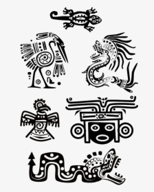 Tattoo Ancient Maya Egypt Animals Symbol Aztec Clipart - Mexican Design Elements, HD Png Download, Transparent PNG
