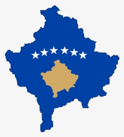 Kosovo Blue Map - Kosovo Map Flag, HD Png Download, Transparent PNG