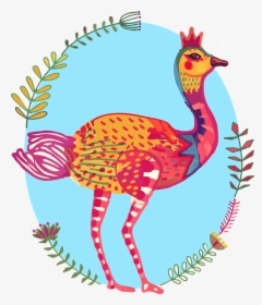 Ostrich, Bird, Colourful, South Africa - Cartoon, HD Png Download, Transparent PNG