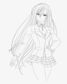 Rosario Vampire Anime Coloring Pages - Line Art, HD Png Download, Transparent PNG