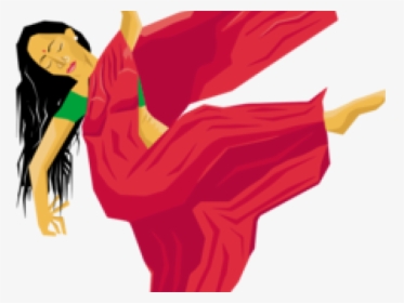 Dancing Clipart Indian Dance - Dancing Lady Png, Transparent Png, Transparent PNG