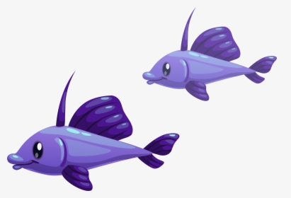 Cartoon Purple Illustration - Coral Reef Fish, HD Png Download, Transparent PNG