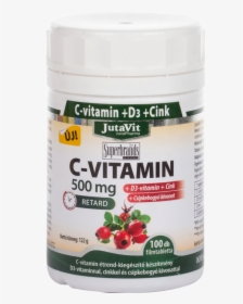 Jutavit C-vitamin 500 Mg Csipkebogyó D3 Cink Retard - Jutavit, HD Png Download, Transparent PNG