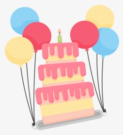 Transparent Clip Art Balloons - Balloon And Cake Clipart, HD Png Download, Transparent PNG