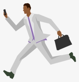 African Man Running - Man Running With Briefcase Png, Transparent Png, Transparent PNG