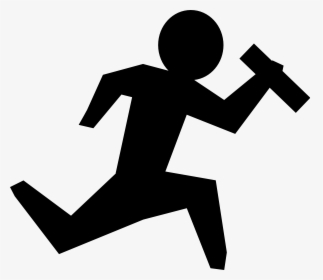Man Running With Object Svg Clip Arts - Stick Figure Running Png, Transparent Png, Transparent PNG